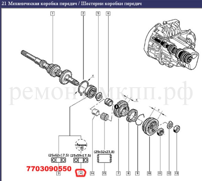 Renault Logan Ремонт коробки передач (КПП, МКПП) в Москве