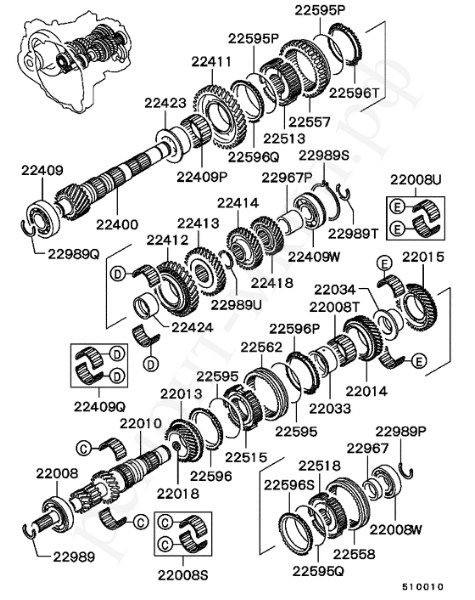 Валы МКПП для Mitsubishi COLT Валы МКПП для Mitsubishi COLT